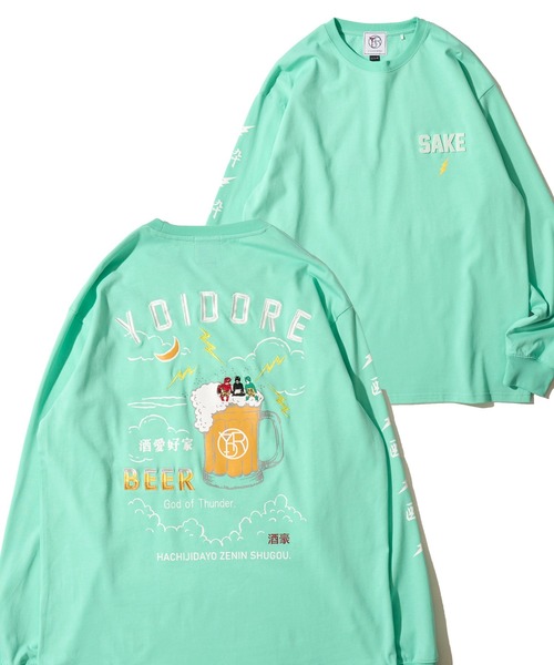 ADPOSION(アドポーション)の「【YOIDORE】KAMINARISAMA クルーネックロングスリーブTシャツ(Tシャツ/カットソー・メンズ・ブラック/ホワイト/ライトグリーン・MEDIUM/LARGE/X-LARGE)」の1枚目の写真