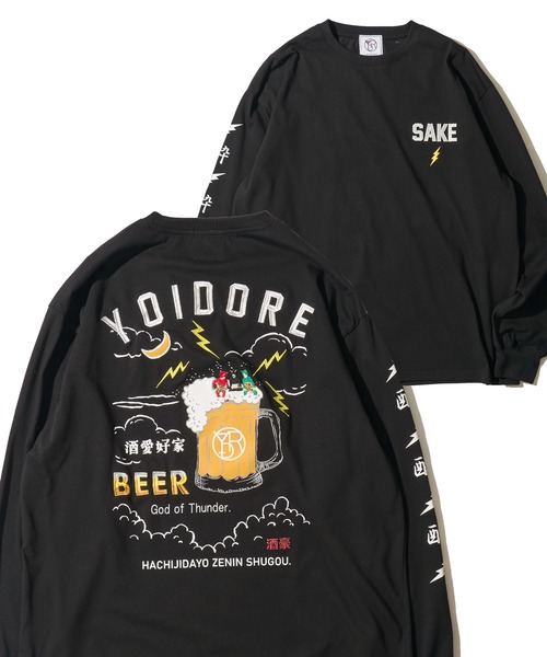 ADPOSION(アドポーション)の「【YOIDORE】KAMINARISAMA クルーネックロングスリーブTシャツ(Tシャツ/カットソー・メンズ・ブラック/ホワイト/ライトグリーン・MEDIUM/LARGE/X-LARGE)」の3枚目の写真