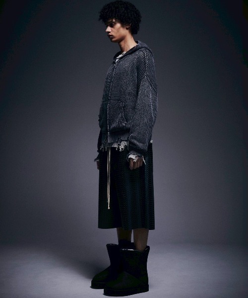 DANKE SCHON(ダンケシェーン)の「DankeSchon/ダンケシェーン/ACID WASH MESH HOODIE(パーカー・メンズ・ベージュ/ブラック・L/M)」の11枚目の写真