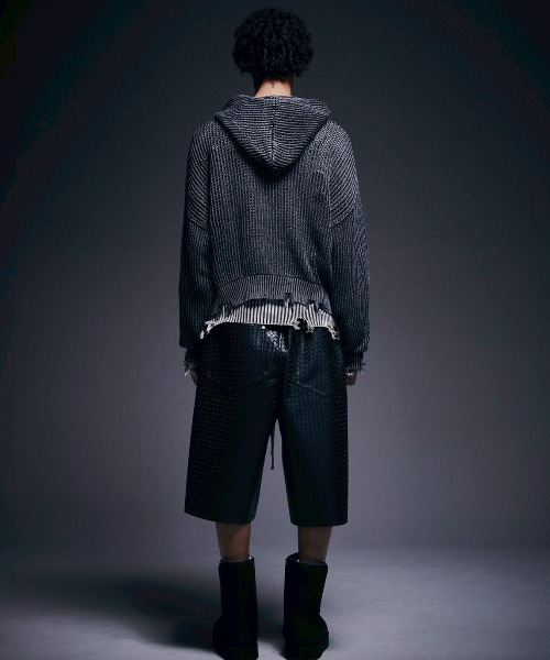 DANKE SCHON(ダンケシェーン)の「DankeSchon/ダンケシェーン/ACID WASH MESH HOODIE(パーカー・メンズ・ベージュ/ブラック・L/M)」の8枚目の写真