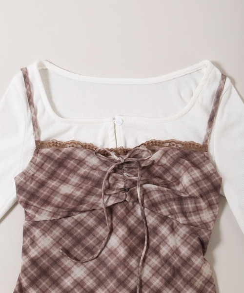 PHILLY（フィリー）の「《2点セット》チェックキャミセットカーディガン（カーディガン/ボレロ・レディース・グレー/ブラウン・FREE）」の16枚目の写真