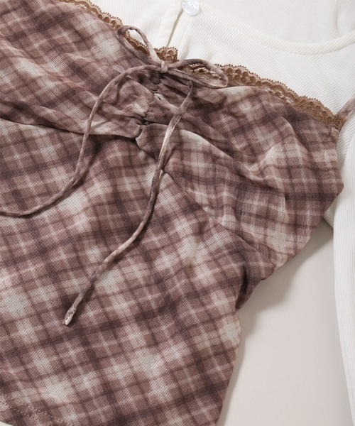 PHILLY（フィリー）の「《2点セット》チェックキャミセットカーディガン（カーディガン/ボレロ・レディース・グレー/ブラウン・FREE）」の17枚目の写真