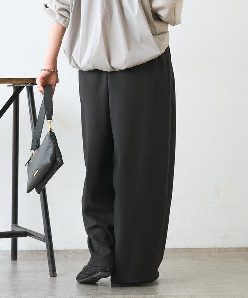 Jena espace merveilleux（ジェナ　エスパスメルヴェイユ）の「【美脚が叶うワイド】リボンタックワイドパンツ（その他パンツ・レディース・ブラック/ライトグレー/ベージュ・FREE）」の10枚目の写真