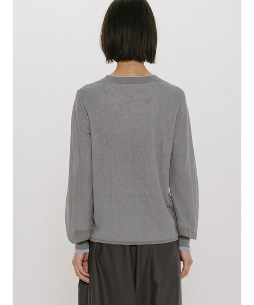 MIDIUMISOLID(ミディウミソリッド)の「MIDIUMISOLID for Ladies シアーレイヤードクルーネックプルオーバー(Tシャツ/カットソー・レディース・ブラック/ベージュ/ライトグレー・FREE)」の10枚目の写真