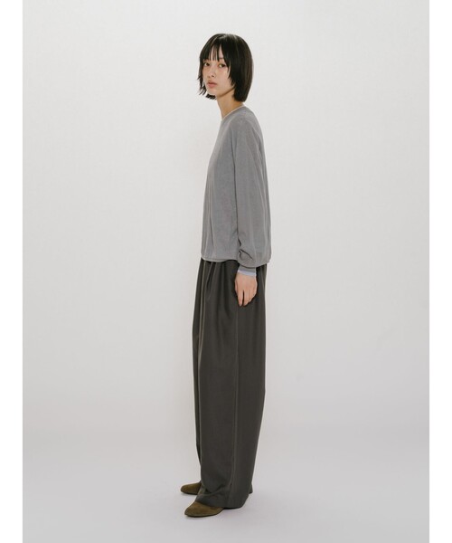 MIDIUMISOLID(ミディウミソリッド)の「MIDIUMISOLID for Ladies シアーレイヤードクルーネックプルオーバー(Tシャツ/カットソー・レディース・ブラック/ベージュ/ライトグレー・FREE)」の13枚目の写真