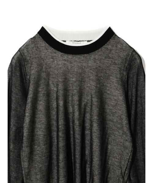MIDIUMISOLID(ミディウミソリッド)の「MIDIUMISOLID for Ladies シアーレイヤードクルーネックプルオーバー(Tシャツ/カットソー・レディース・ブラック/ベージュ/ライトグレー・FREE)」の15枚目の写真