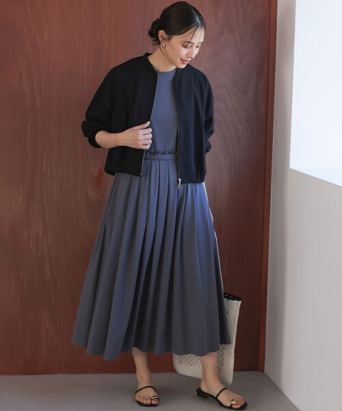 組曲(クミキョク)の「ジョーゼットジャージー ブルゾン(ブルゾン・レディース・ブラック系・5/6)」の16枚目の写真