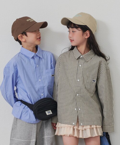 PENNEYS（ぺニーズ）の「≪26SS展示会アイテム≫【KIDS】【FOX×TYPY】新色追加ストライプチェック柄シャツ（シャツ/ブラウス・キッズ・サックスブルー/イエロー/ホワイト・150/130/110）」の9枚目の写真