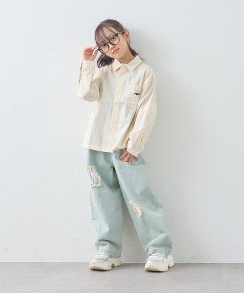 PENNEYS（ぺニーズ）の「≪26SS展示会アイテム≫【KIDS】【FOX×TYPY】新色追加ストライプチェック柄シャツ（シャツ/ブラウス・キッズ・サックスブルー/イエロー/ホワイト・150/130/110）」の19枚目の写真