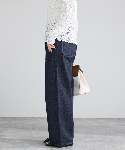 IENA（イエナ）の「デニムベイカーパンツ（デニムパンツ・レディース・ブルー/アイボリー・36/38）」の15枚目の写真