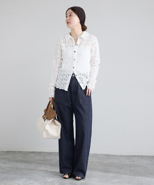 IENA（イエナ）の「デニムベイカーパンツ（デニムパンツ・レディース・ブルー/アイボリー・36/38）」の19枚目の写真