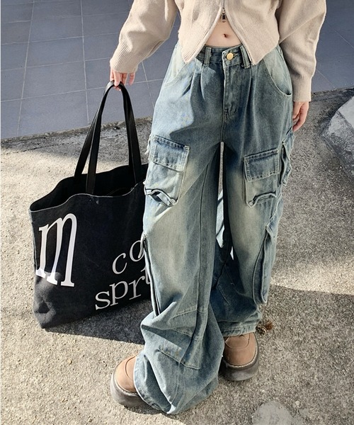 Kuroba(クロバ)の「デニムカーゴパンツ(デニムパンツ・レディース・ブルー・M/S/L)」の9枚目の写真