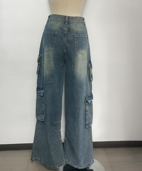 Kuroba(クロバ)の「デニムカーゴパンツ(デニムパンツ・レディース・ブルー・M/S/L)」の3枚目の写真