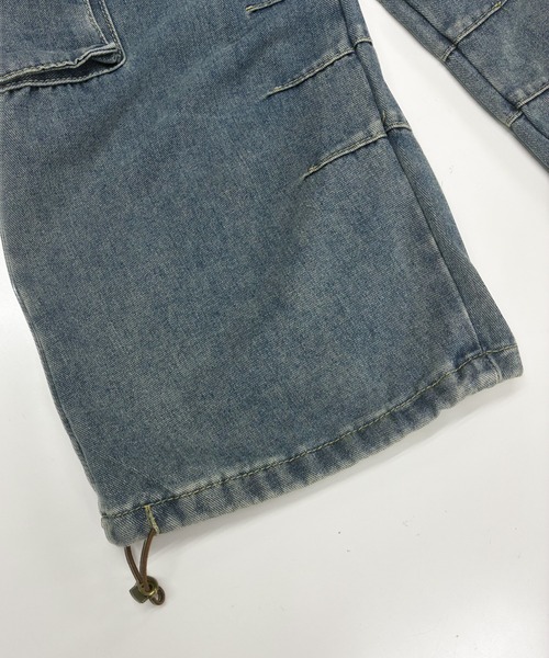 Kuroba(クロバ)の「デニムカーゴパンツ(デニムパンツ・レディース・ブルー・M/S/L)」の2枚目の写真