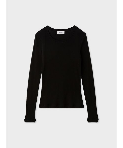 MIESROHE（ミースロエ）の「クルーネックカットプルオーバー（Tシャツ/カットソー・レディース・ブラック/ホワイト/ベージュ・F）」の2枚目の写真