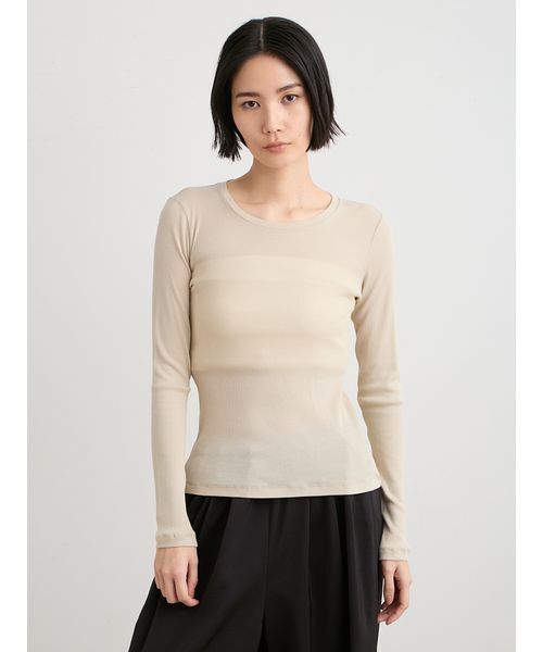 MIESROHE（ミースロエ）の「クルーネックカットプルオーバー（Tシャツ/カットソー・レディース・ブラック/ホワイト/ベージュ・F）」の8枚目の写真