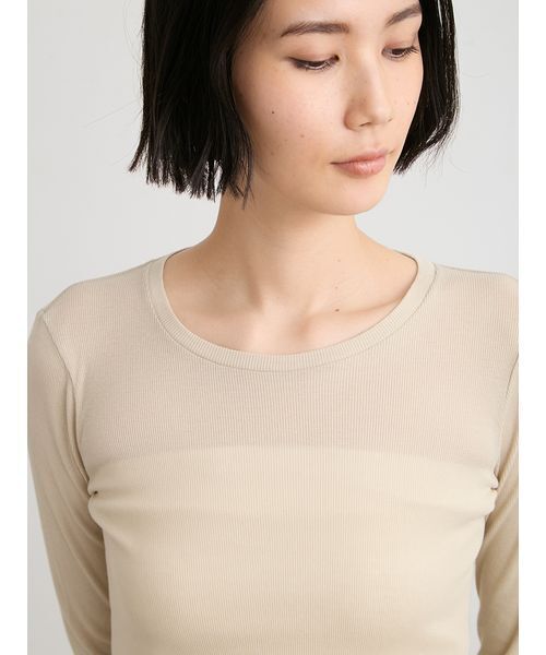 MIESROHE（ミースロエ）の「クルーネックカットプルオーバー（Tシャツ/カットソー・レディース・ブラック/ホワイト/ベージュ・F）」の11枚目の写真