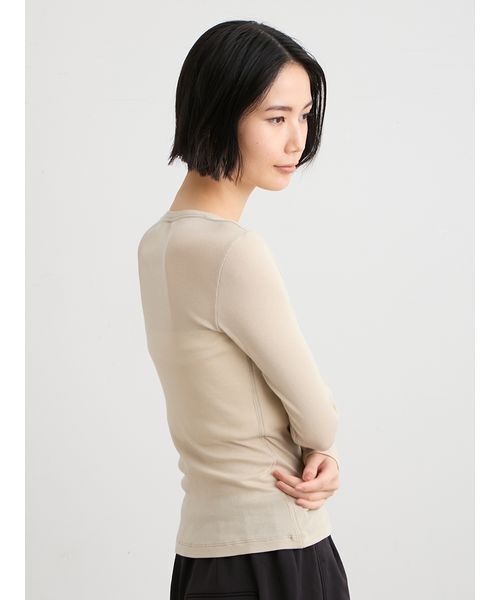 MIESROHE（ミースロエ）の「クルーネックカットプルオーバー（Tシャツ/カットソー・レディース・ブラック/ホワイト/ベージュ・F）」の15枚目の写真