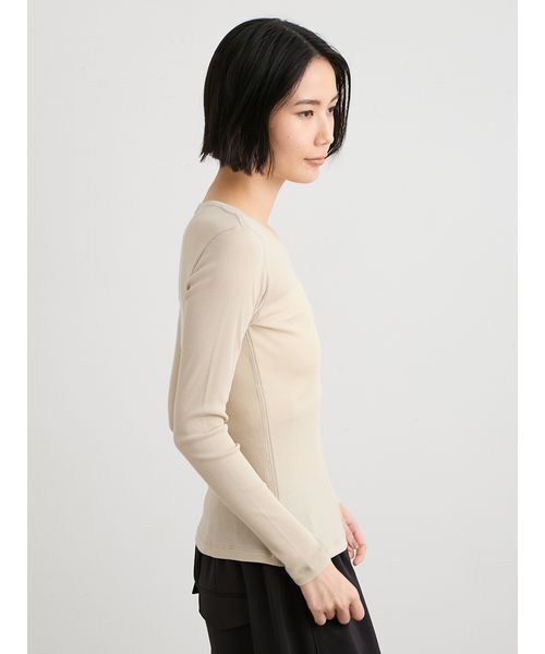 MIESROHE（ミースロエ）の「クルーネックカットプルオーバー（Tシャツ/カットソー・レディース・ブラック/ホワイト/ベージュ・F）」の17枚目の写真