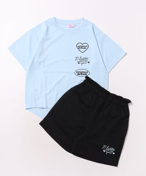 PINK-latte（ピンクラテ）の「PINK-latte SPORT/ピンクラテスポーツ　プリントセットアップスーツ（セットアップ・キッズ・オフホワイト/サックスブルー・160cm/150cm/140cm/130cm）」の4枚目の写真
