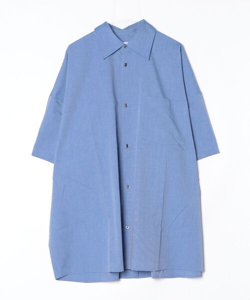 VOAAOV（ヴォアーブ）の「【VOAAOV】 XXXXL SHIRT Short Sleeve（シャツ/ブラウス・メンズ・ストライプ/チェック/サックスブルー/チャコールグレー・FREE）」の2枚目の写真