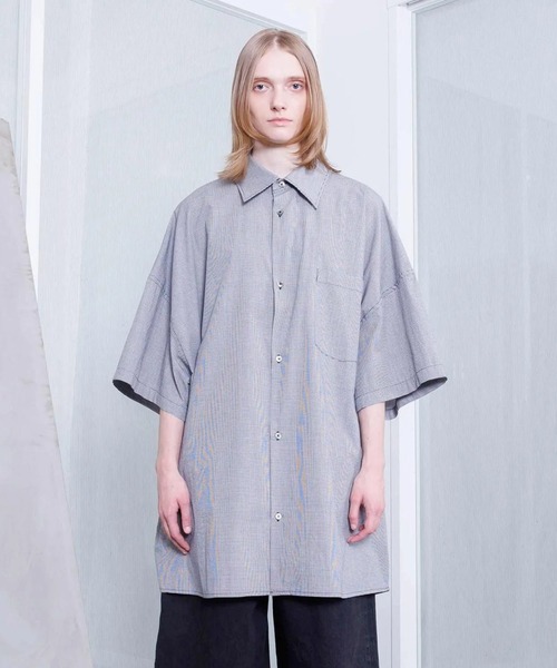 VOAAOV（ヴォアーブ）の「【VOAAOV】 XXXXL SHIRT Short Sleeve（シャツ/ブラウス・メンズ・ストライプ/チェック/サックスブルー/チャコールグレー・FREE）」の4枚目の写真