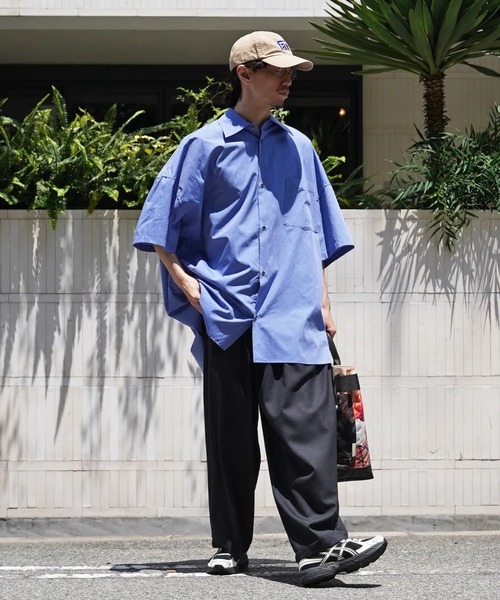 VOAAOV(ヴォアーブ)の「【VOAAOV】 XXXXL SHIRT Short Sleeve(シャツ/ブラウス・メンズ・ストライプ/チェック/サックスブルー/チャコールグレー・FREE)」の1枚目の写真