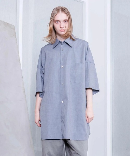 VOAAOV（ヴォアーブ）の「【VOAAOV】 XXXXL SHIRT Short Sleeve（シャツ/ブラウス・メンズ・ストライプ/チェック/サックスブルー/チャコールグレー・FREE）」の5枚目の写真