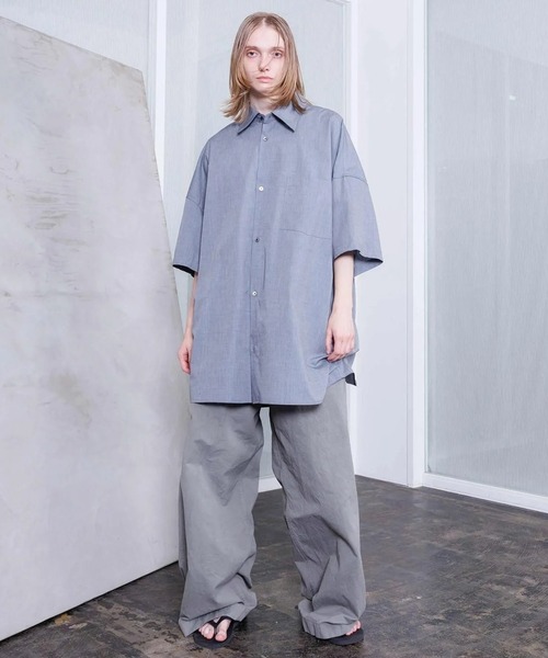 VOAAOV（ヴォアーブ）の「【VOAAOV】 XXXXL SHIRT Short Sleeve（シャツ/ブラウス・メンズ・ストライプ/チェック/サックスブルー/チャコールグレー・FREE）」の7枚目の写真