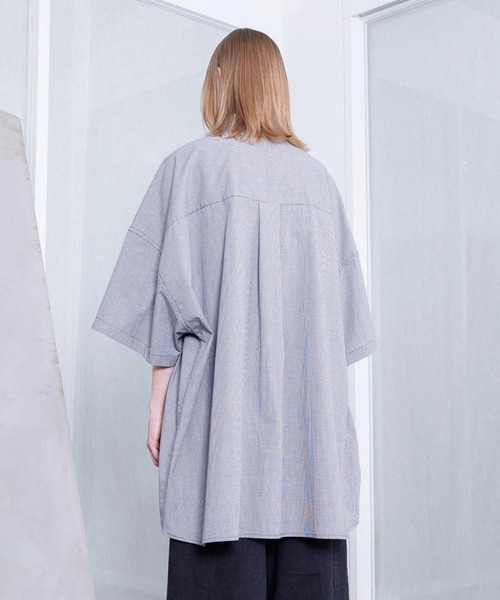 VOAAOV（ヴォアーブ）の「【VOAAOV】 XXXXL SHIRT Short Sleeve（シャツ/ブラウス・メンズ・ストライプ/チェック/サックスブルー/チャコールグレー・FREE）」の9枚目の写真