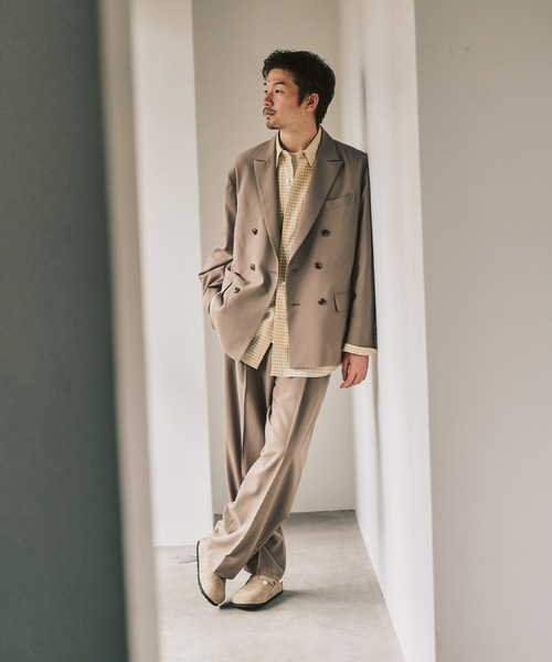 417 EDIFICE（フォーワンセブンエディフィス）の「TRダブルワイドセットアップ ”ジャケット1点+パンツ1点” の2点セット（セットアップ・メンズ・チャコールグレー/カーキ/ベージュ・LARGE/MEDIUM/SMALL）」の2枚目の写真