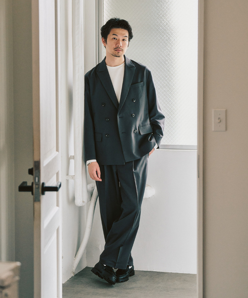 417 EDIFICE（フォーワンセブンエディフィス）の「TRダブルワイドセットアップ ”ジャケット1点+パンツ1点” の2点セット（セットアップ・メンズ・チャコールグレー/カーキ/ベージュ・LARGE/MEDIUM/SMALL）」の4枚目の写真