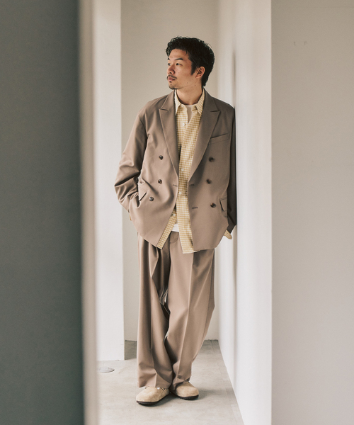 417 EDIFICE（フォーワンセブンエディフィス）の「TRダブルワイドセットアップ ”ジャケット1点+パンツ1点” の2点セット（セットアップ・メンズ・チャコールグレー/カーキ/ベージュ・LARGE/MEDIUM/SMALL）」の5枚目の写真