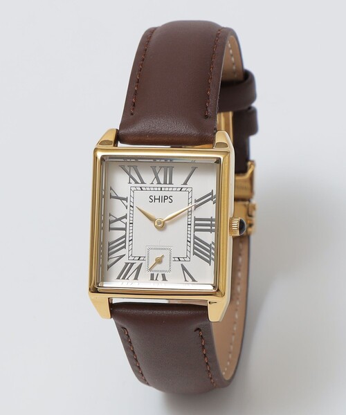 SHIPS（シップス）の「【WEB限定】SHIPS: スクエア Dバックル ウォッチ（アナログ腕時計・メンズ・シルバー/ブラック/ゴールド/ブラウン・ONE SIZE）」の2枚目の写真