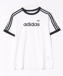 adidas(�A�f�B�_�X)��adidas �A�f�B�_�X W LINEAR TEE �V���[�g�X���[�u KC9012 WHITE/BLACK(T�V���c/�J�b�g�\�[)