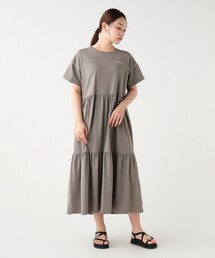 カット ティアード ロゴワンピース