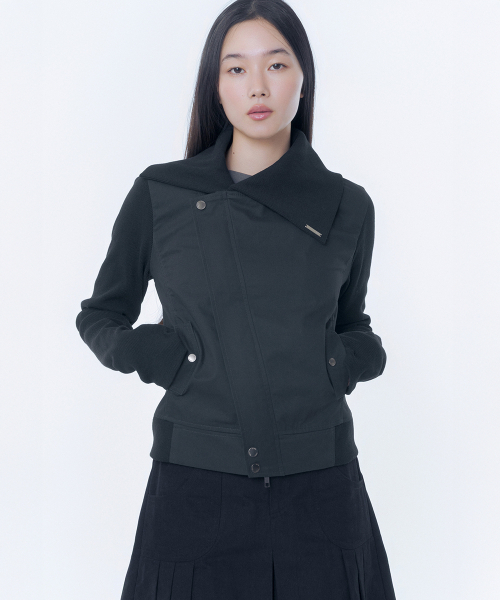 Miseki SEOUL(ミセキソウル)の「Slash ribbed jacket BLACK(その他アウター・レディース・その他・2/1)」の1枚目の写真