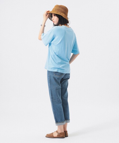 SCREEN STARS（スクリーンスターズ）の「【別注】SCREEN STARS / ロゴ プリント ショートスリーブ（Tシャツ/カットソー・レディース・サックスブルー/ブラック・ONE SIZE）」の9枚目の写真