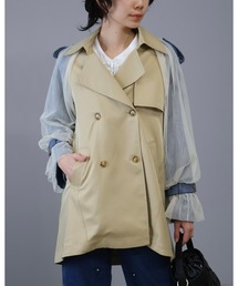 Doumoi（ドゥモエ）の「チュールレイヤード　異素材ミックストレンチコート（トレンチコート）」