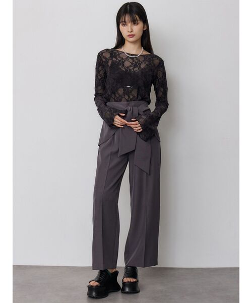 MURUA(ムルーア)の「【WEB限定】フロッキーフラワーシアートップス(Tシャツ/カットソー・レディース・ブラック/ブルー/グレー・FREE)」の13枚目の写真