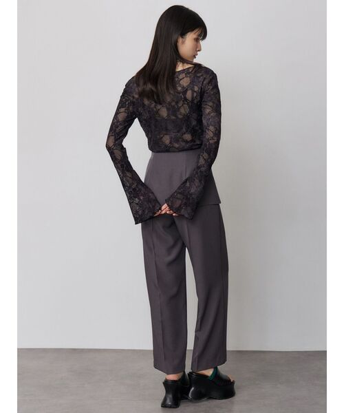 MURUA(ムルーア)の「【WEB限定】フロッキーフラワーシアートップス(Tシャツ/カットソー・レディース・ブラック/ブルー/グレー・FREE)」の16枚目の写真