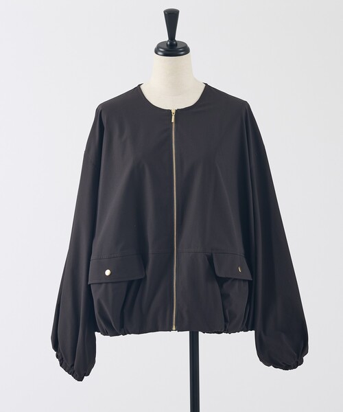 collex（コレックス）の「2WAYボリュームスリーブジップアップブルゾン（ブルゾン・レディース・チャコールグレー/ブラウン・フリー）」の4枚目の写真