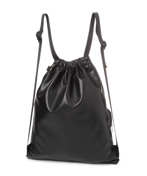 LAKOLE（ラコレ）の「ソフトフェイクレザーナップサック / 654121（バックパック/リュック・メンズ・ブラック/グレー・FREE）」の10枚目の写真