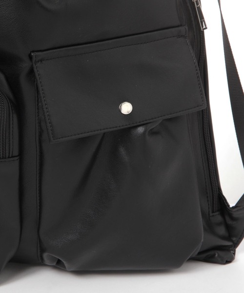 LAKOLE（ラコレ）の「ソフトフェイクレザーナップサック / 654121（バックパック/リュック・メンズ・ブラック/グレー・FREE）」の16枚目の写真