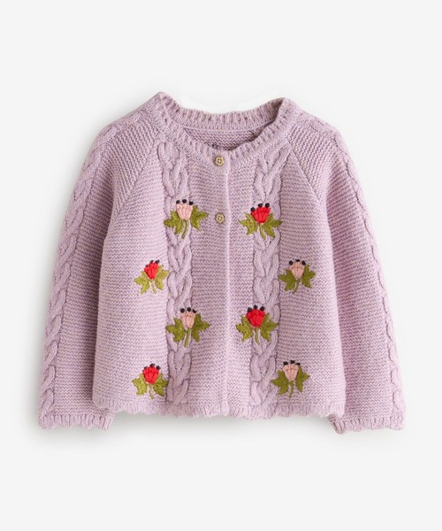 Cath Kidston(キャスキッドソン)の「フローラル ケーブル カーディガン(カーディガン/ボレロ・キッズ・ラベンダー・100/110/120)」の7枚目の写真