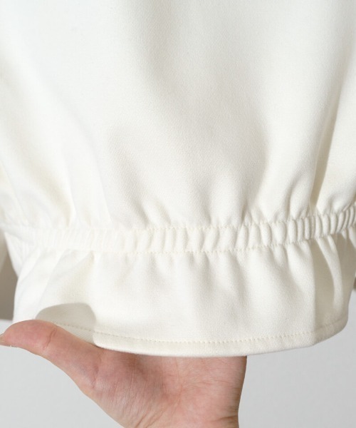 flower（フラワー）の「ダウニーウォームジャケット（ノーカラージャケット・レディース・ダークグレー/アイボリー・FREE）」の21枚目の写真