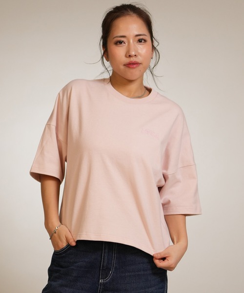 RVCA(ルーカ)の「RVCA/ルーカ 半袖 Tシャツ バックプリント ショート丈 BG043216(Tシャツ/カットソー・レディース・ライトピンク/スミクロ/ホワイト・S/L/M)」の15枚目の写真