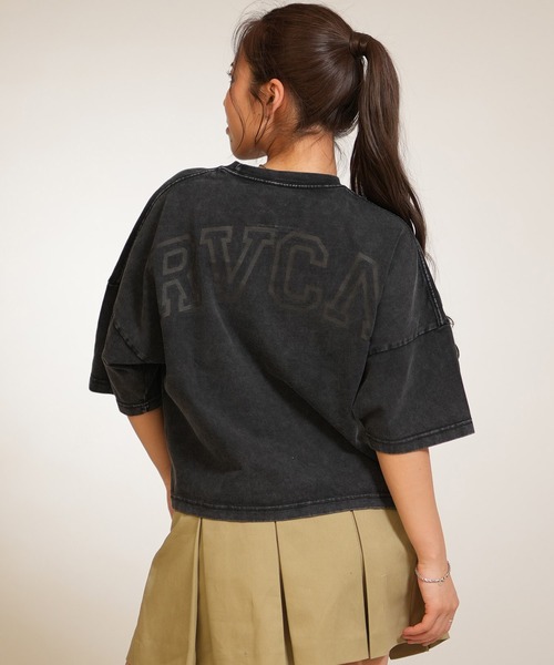 RVCA(ルーカ)の「RVCA/ルーカ 半袖 Tシャツ バックプリント ショート丈 BG043216(Tシャツ/カットソー・レディース・ライトピンク/スミクロ/ホワイト・S/L/M)」の11枚目の写真