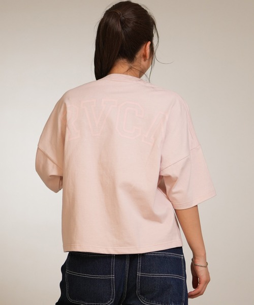 RVCA(ルーカ)の「RVCA/ルーカ 半袖 Tシャツ バックプリント ショート丈 BG043216(Tシャツ/カットソー・レディース・ライトピンク/スミクロ/ホワイト・S/L/M)」の16枚目の写真