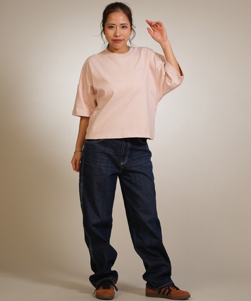 RVCA(ルーカ)の「RVCA/ルーカ 半袖 Tシャツ バックプリント ショート丈 BG043216(Tシャツ/カットソー・レディース・ライトピンク/スミクロ/ホワイト・S/L/M)」の17枚目の写真